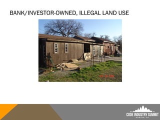 BANK/INVESTOR-OWNED, ILLEGAL LAND USE
 
