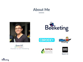 About Me
Quan MT
Founder & CEO Beeketing
Batch 15
 