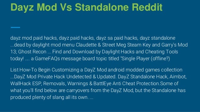 dayz single player mod