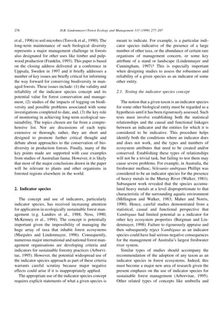 D.B Lindenmayer Future Directions For Biodiversity