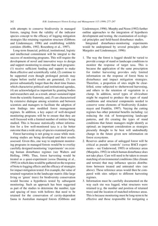 D.B Lindenmayer Future Directions For Biodiversity