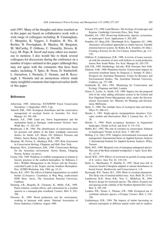 D.B Lindenmayer Future Directions For Biodiversity