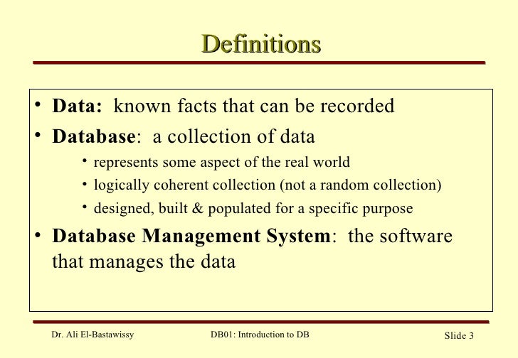 database definition database definition