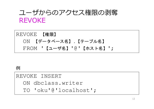 データベース06 Sql View Alter Grantなど