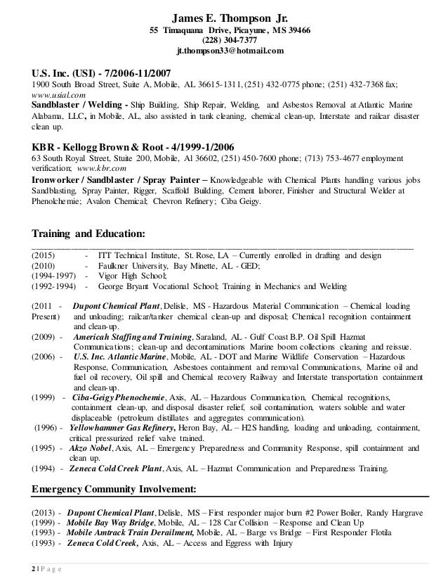 james thompson resume