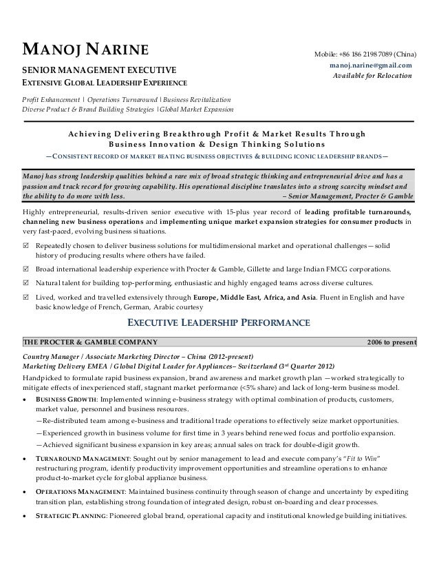 global marketing executive executive resume sample results driven resumes