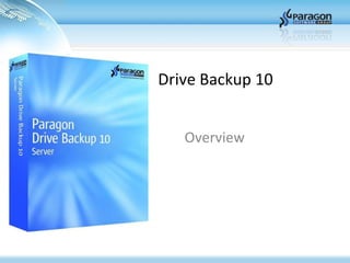 Drive Backup 10 Overview 