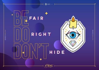BE
DO
DON’T
f a i r
R I G H T
H I D E
f A i R
R I G H T
H I D E
 