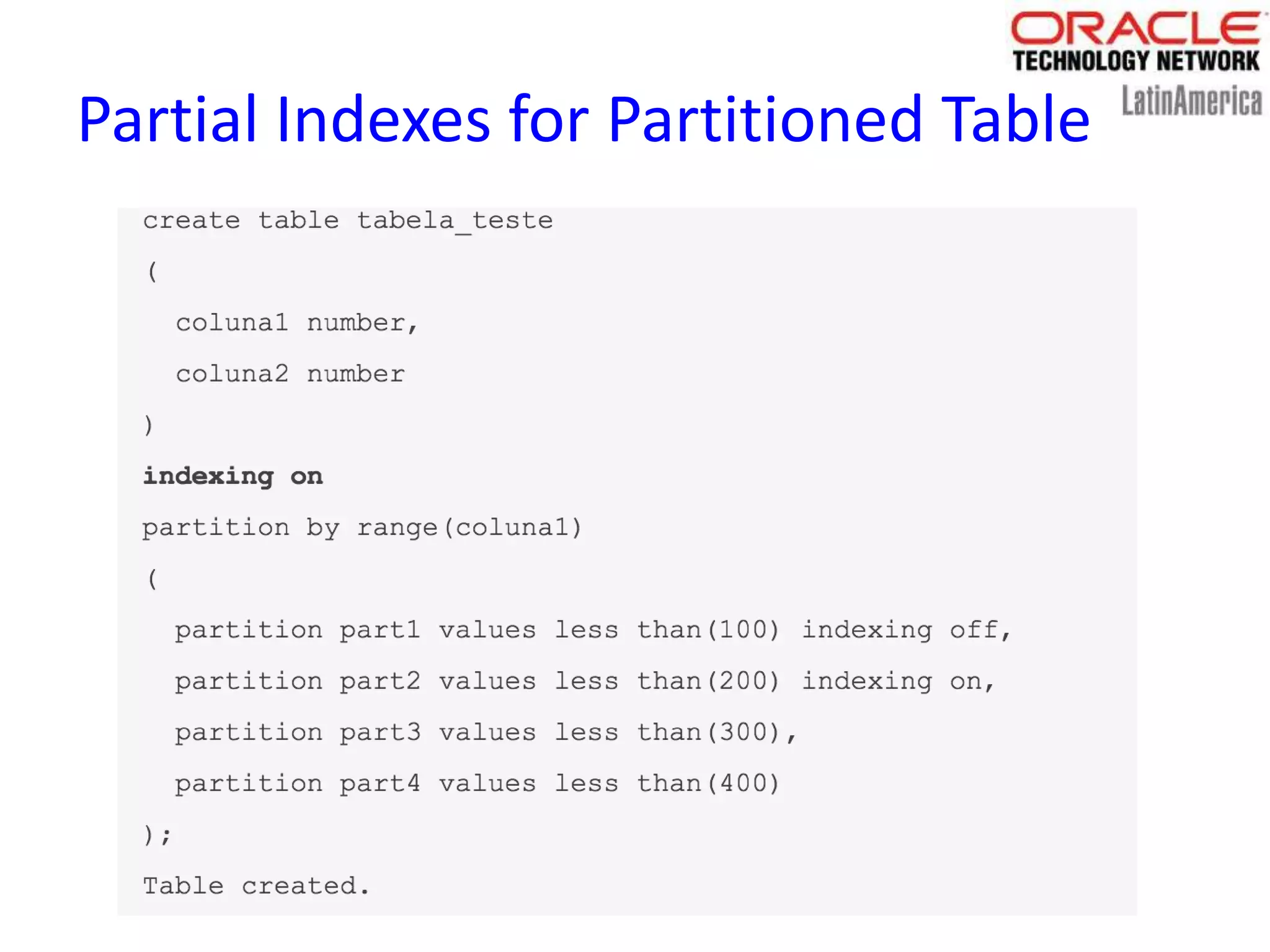Partial Indexes for Partitioned Table
 