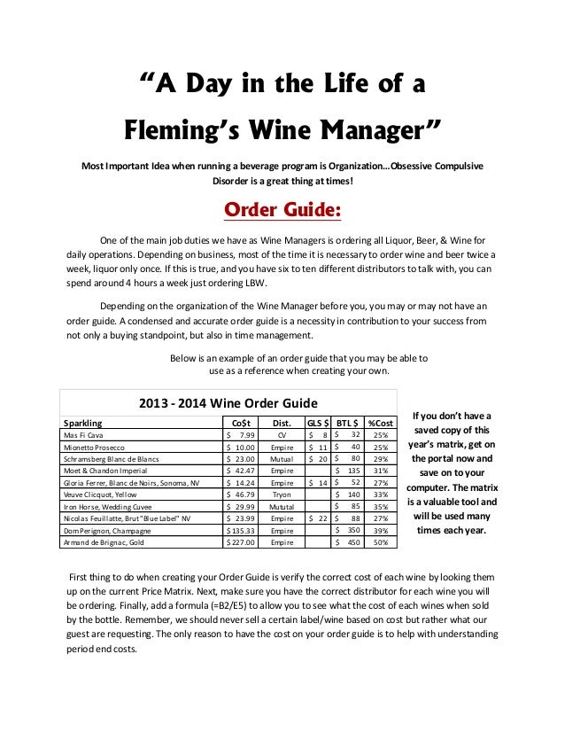 A Day in the Life of a Fleming's Wine Manager