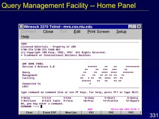 Query Management Facility -- Home Panel 