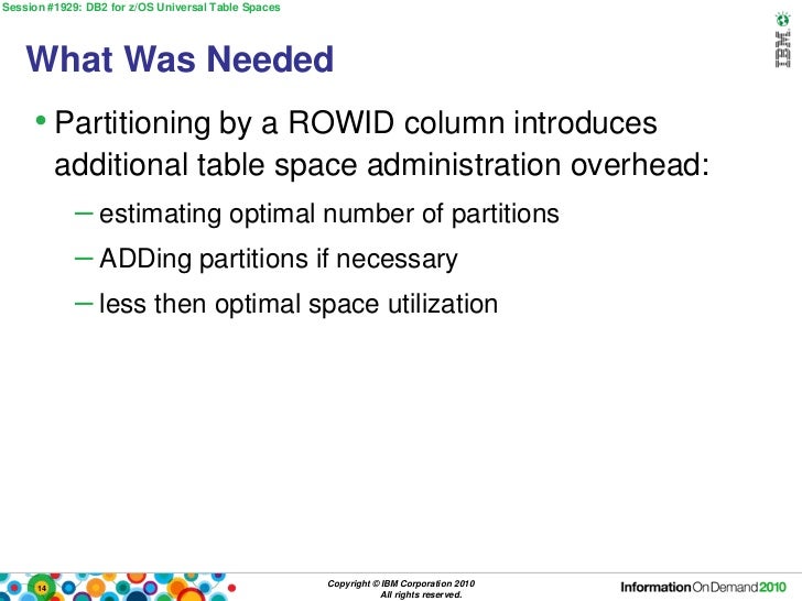 Universal Table Spaces For Db2 10 For Z Os Iod 2010