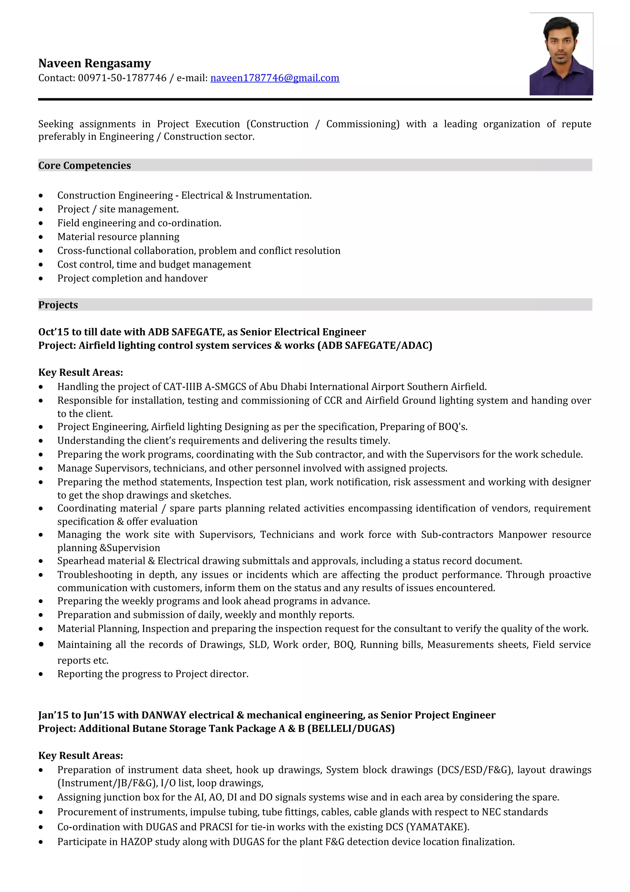 Naveen Curriculum vitae Project manager | PDF