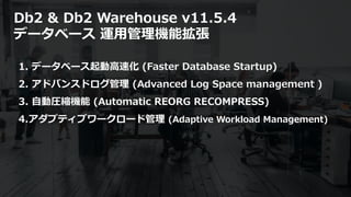 Db2 & Db2 Warehouse v11.5.4 最新情報アップデート2020年8月25日