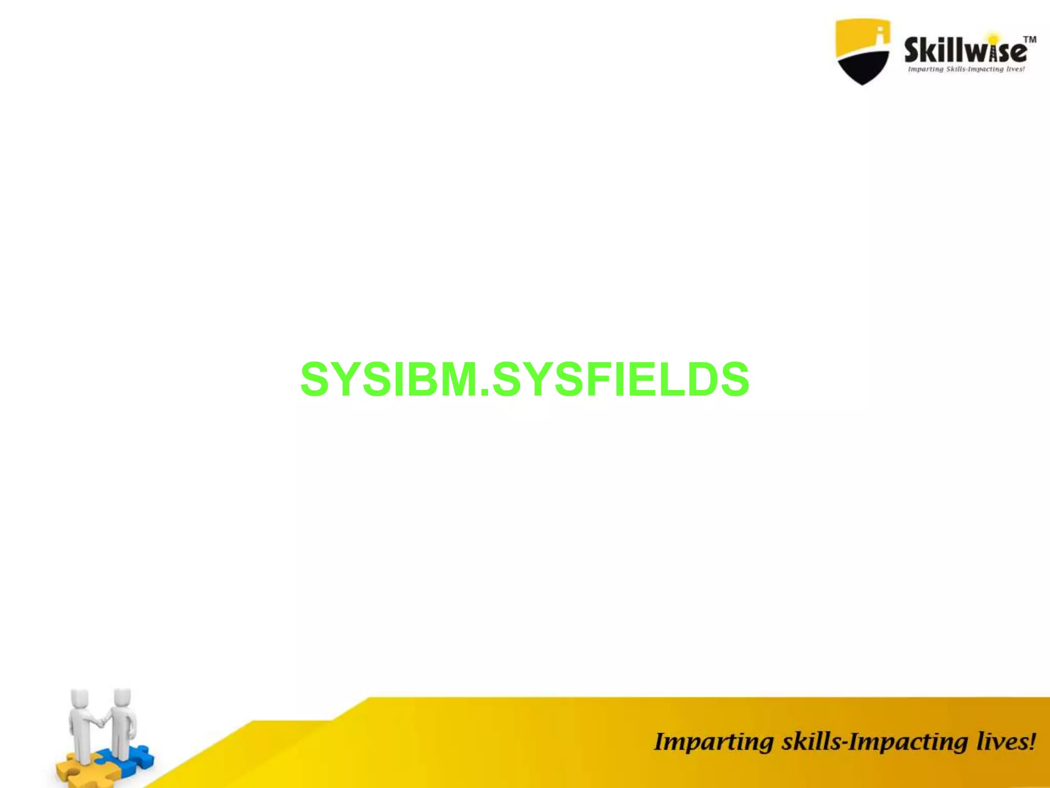 SYSIBM.SYSFIELDS
 