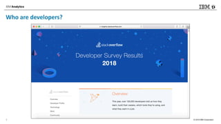 © 2018 IBM Corporation
Who are developers?
3
 