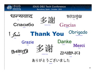 Click to edit Master title style

Thai

Hindi

Traditional Chinese

Gracias
Spanish

Russian

Thank You

Obrigado
Brazilian Portuguese

Arabic

Grazie

Danke
German

Italian

Merci
French

Tamil

Simplified Chinese

Korean

Japanese

77

 
