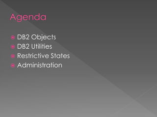IBM DB2 for z/OS Administration Basics | PDF