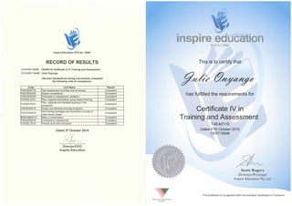 Certificate iv-Julie Onyango
