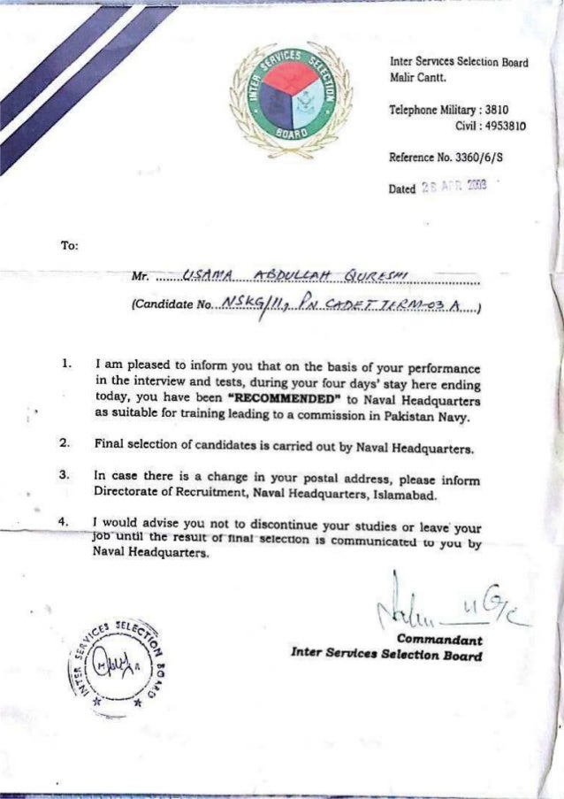 issb pak navy letter of recommendation recommendation letter of issb