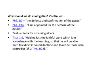 TH 324 - Db3 overview of apologetics | PPT