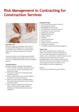 3. Procurement Training and Certification Brochure 2015