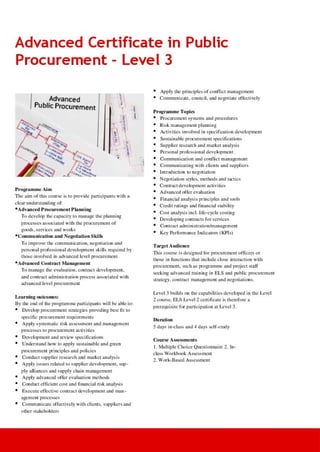 3. Procurement Training and Certification Brochure 2015