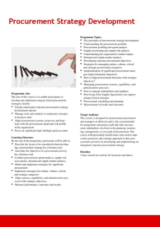 3. Procurement Training and Certification Brochure 2015