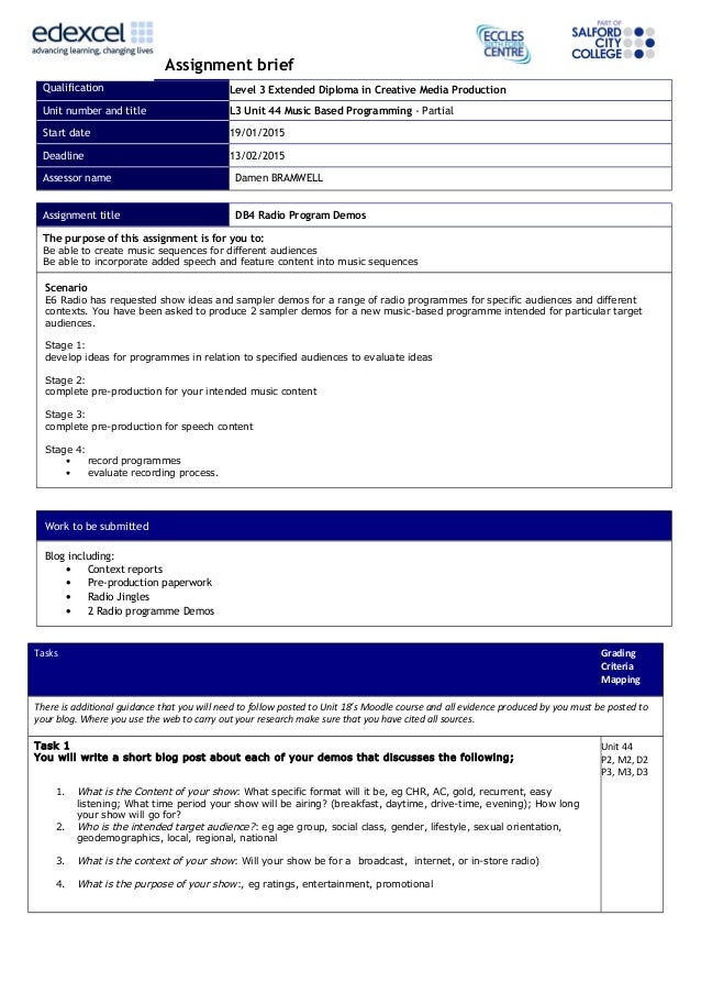 qqi assignment brief template