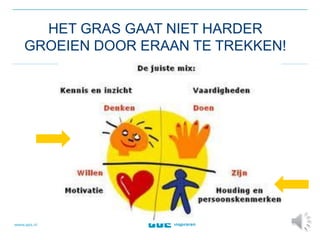 HET GRAS GAAT NIET HARDER
GROEIEN DOOR ERAAN TE TREKKEN!
 