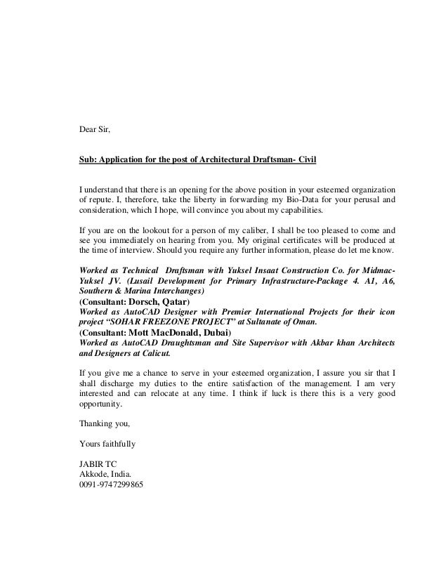 jabir cover letter draftsman cover letter