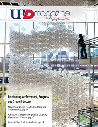 Celebrating Achievement, Progress
and Student Success
New Programs in Health, Big Data and
Cybersecurity, pg. 6
Public Art Collection Highlights Diversity,
History and Culture, pg.10
Alumni Give Back to Students, pg.14
 