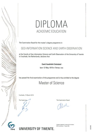 MSc certificate