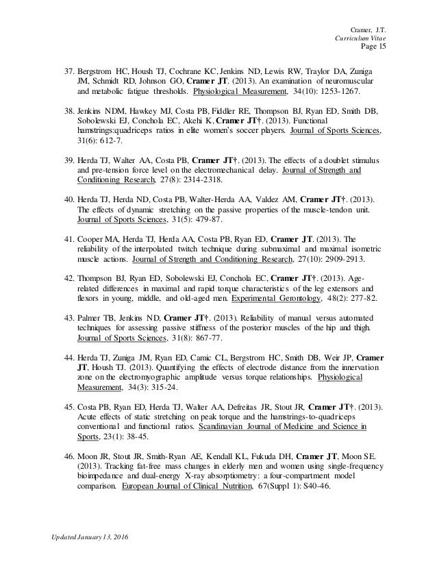 Curriculum Vitae Cramer