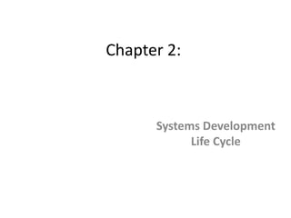 Chapter 2:
Systems Development
Life Cycle
 