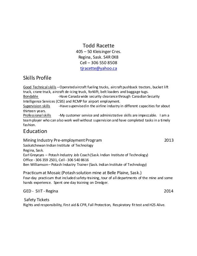 an example of a good resume
