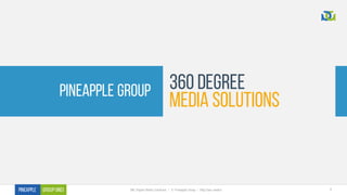 1360 Degree Media Solutions | © Pineapple Group | http://pes.media/Pineapple Group(IND) 1360 Degree Media Solutions | © Pineapple Group | http://pes.media/Pineapple Group(IND)
Pineapple Group 360 Degree
Media Solutions
 