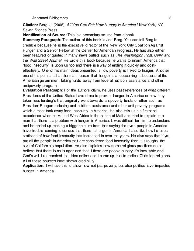 Annotated bibliography modified food