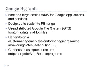 Basic approaches:anti-entropy, rumor mongering, ...OutlineQuery & Programming ModelLogical Data ModelVirtuali-zationMulti-TenancyService Level AgreementsStorage ModelDistributedStorageReplicationSecurity62