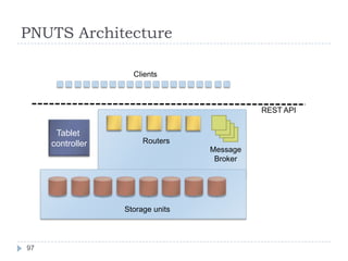 Workload ManagementPurpose:achieveperformancegoalsforclasses of requests (queries, transactions)ResourceprovisioningAspects:Specification of service-levelobjectivesWorkloadclassification and modelingAdmissioncontrol & schedulingStaticpriorization: DB2 Query Patroller, Oracle Resource Manager, ...Goal-orientedapproachesEconomicapproachesUtility-basedapproaches65