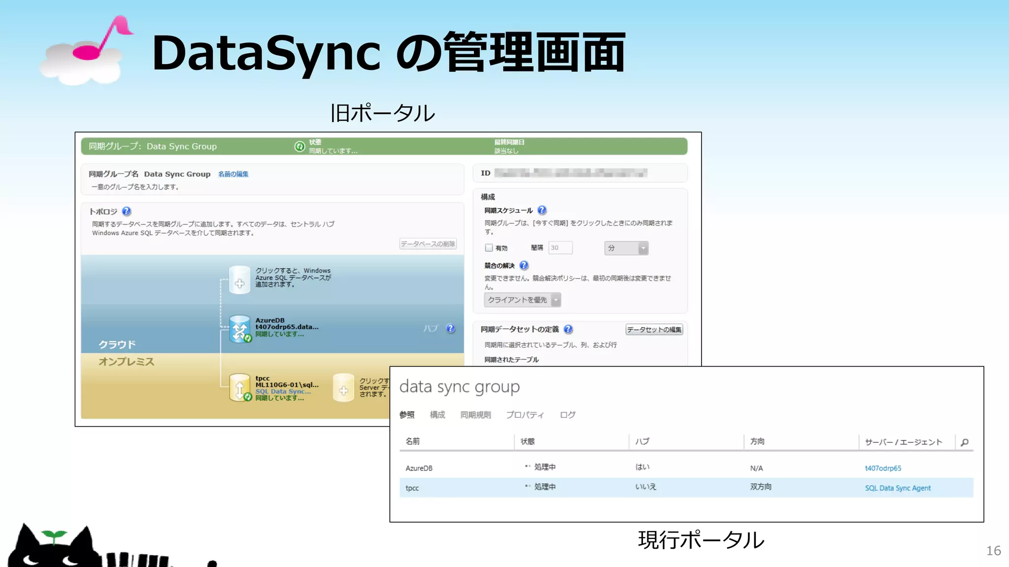 DataSync の管理画面
旧ポータル

現行ポータル

16

 