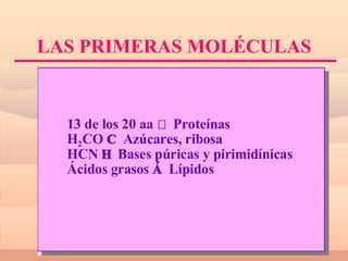 LAS PRIMERAS MOLÉCULAS 