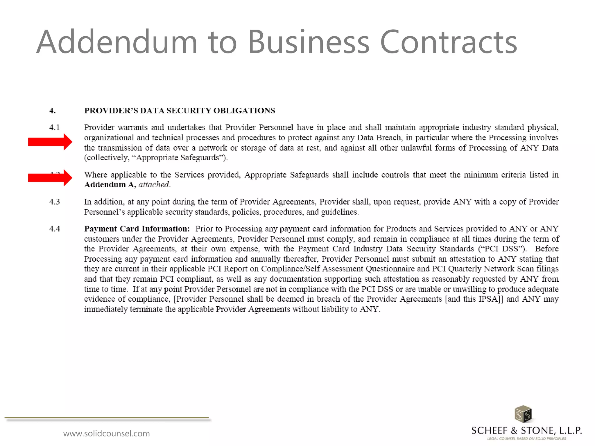 www.solidcounsel.com
Addendum to Business Contracts
 