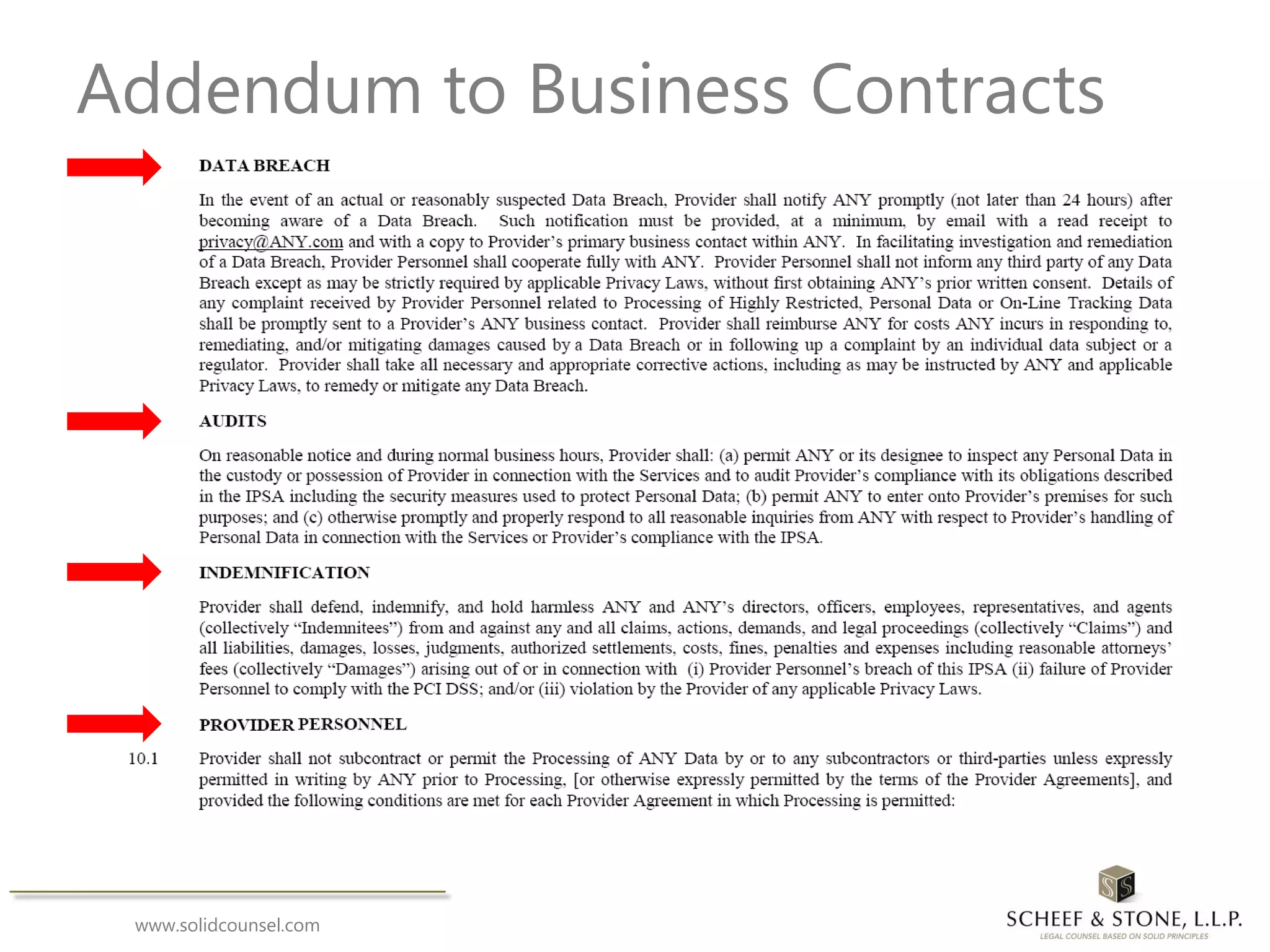 www.solidcounsel.com
Addendum to Business Contracts
 