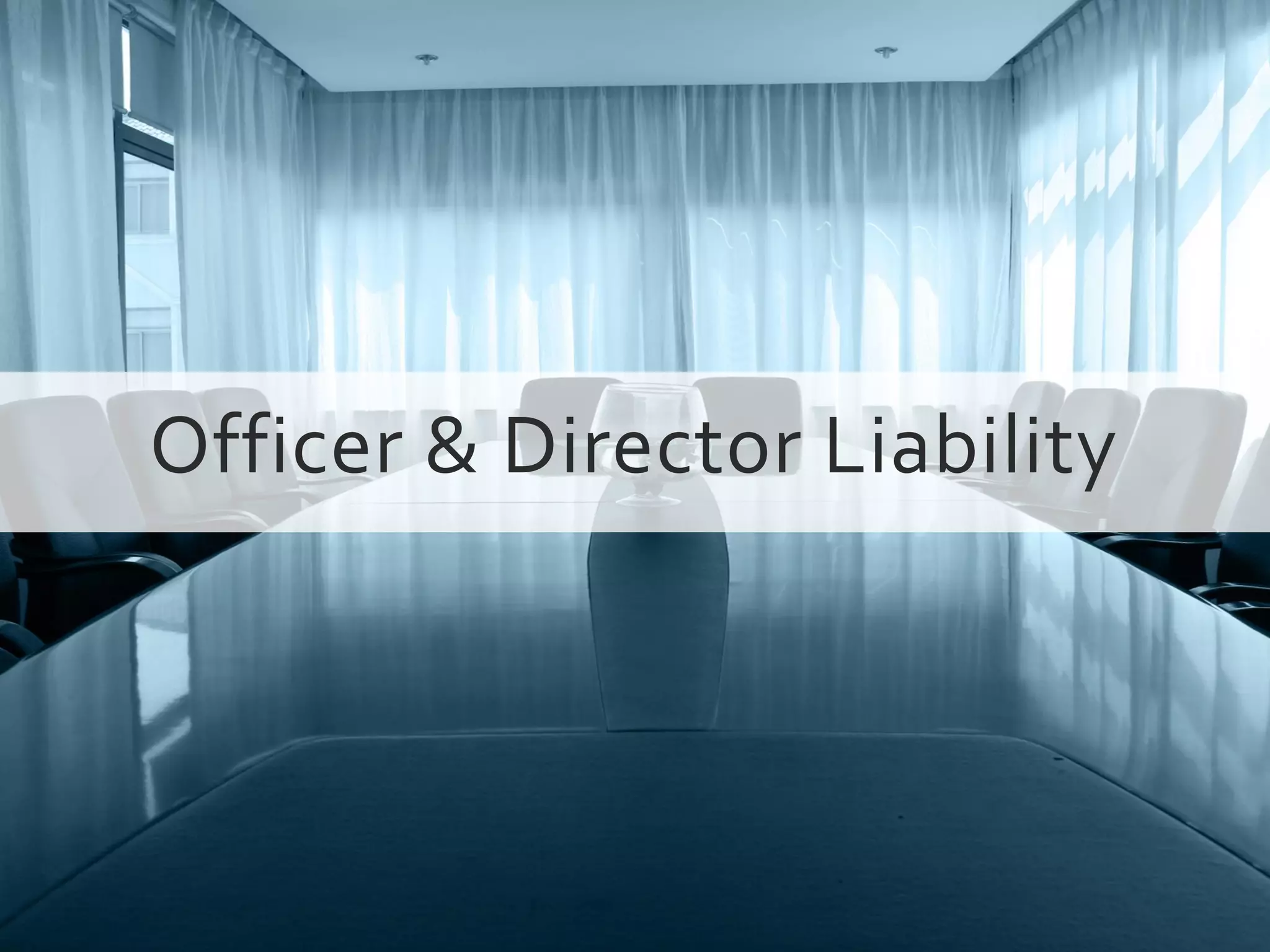 Officer & Director Liability
 