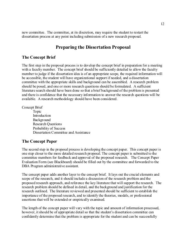 Phd thesis concept paper
