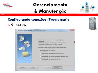 Gerenciamento
& Manutenção255
Configurando conexões (Programas):
 $ netca
 