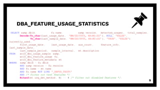 Usage Period DBA_FEATURE_USAGE_STATISTICS | PDF