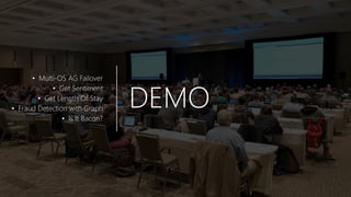 DEMO
• Multi-OS AG Failover
• Get Sentiment
• Get Length Of Stay
• Fraud Detection with Graph
• Is It Bacon?
 