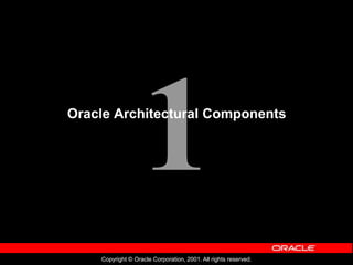 Copyright © Oracle Corporation, 2001. All rights reserved.
Oracle Architectural Components
 